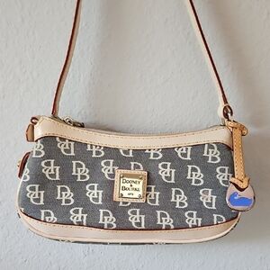 Dooney & Bourke Gray and Cream Mini Bag with Monogram Pattern